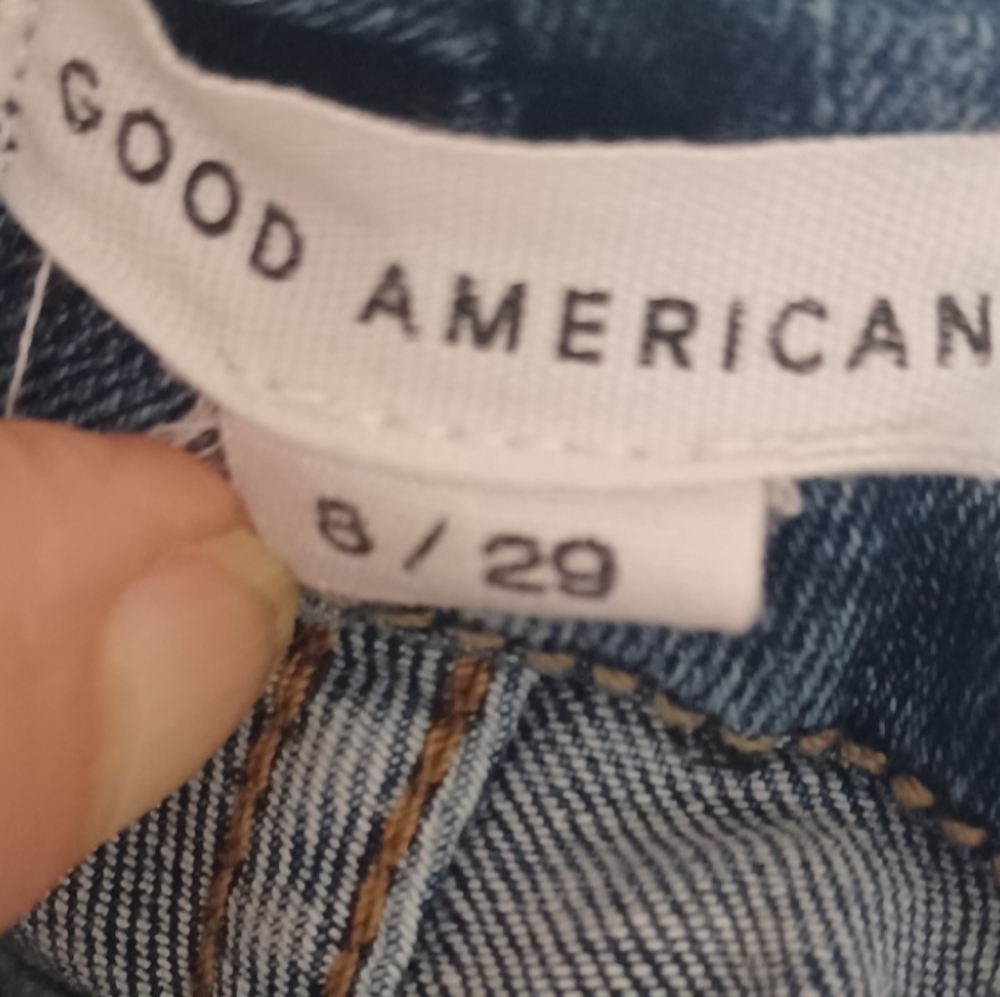 Good American 98%organic Cotton  High Waist Raw Hem  Skinny Jeans - Size 8 - Picture 3 of 8